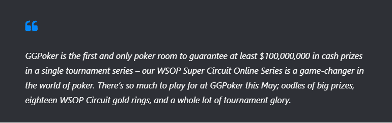 the head of GGPoker, Jean-Christophe Antoine, said