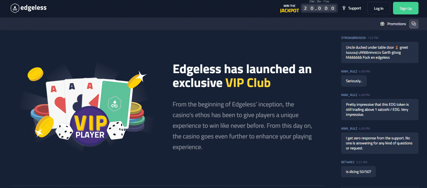 Edgeless Casino Review - The VIP Club