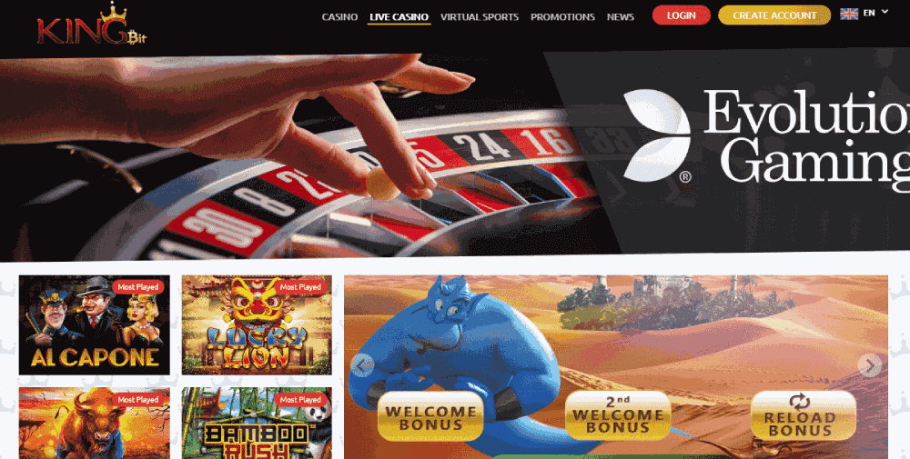 KingBit Casino Review - Live casino games