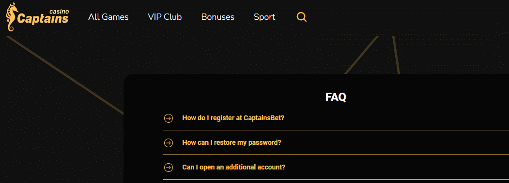 CaptainsBet Customer Support