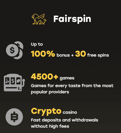 Features of Fairspin Casino