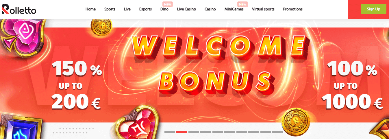 Rolletto Casino User Interface