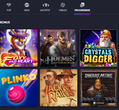 Beem Casino Progressive Games