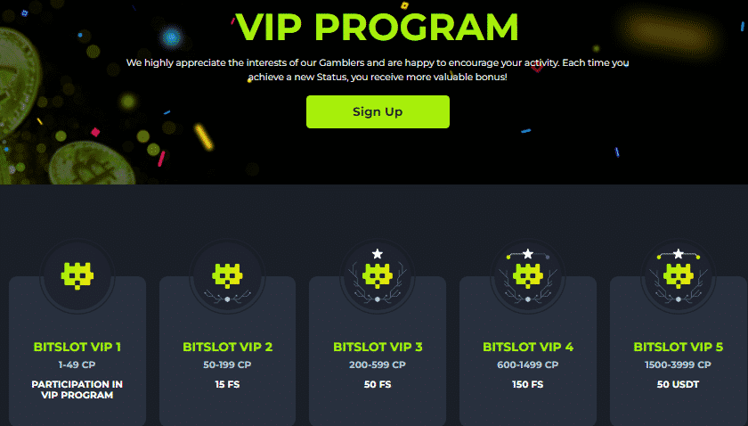 Bitslot Casino VIP Program