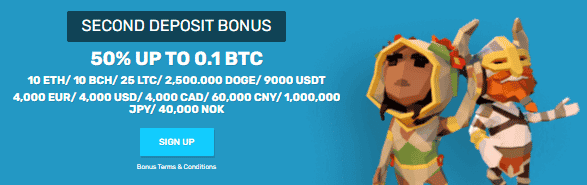 BitcoinCasino.io Second Deposit Bonus