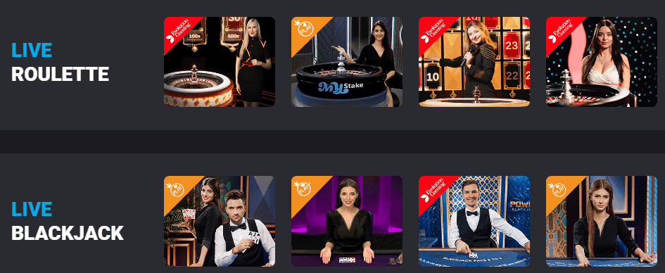 Mystake Live Casino Games