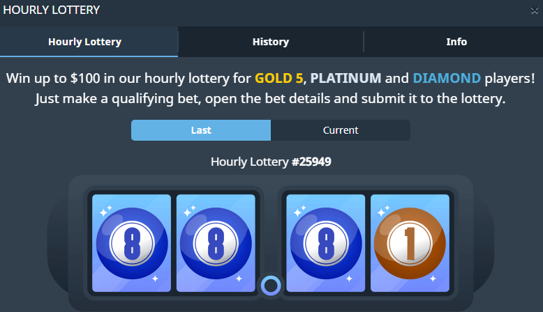 Bitsler Hourly Lottery Promotion