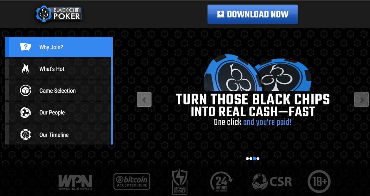 Black Chip Poker User Interface