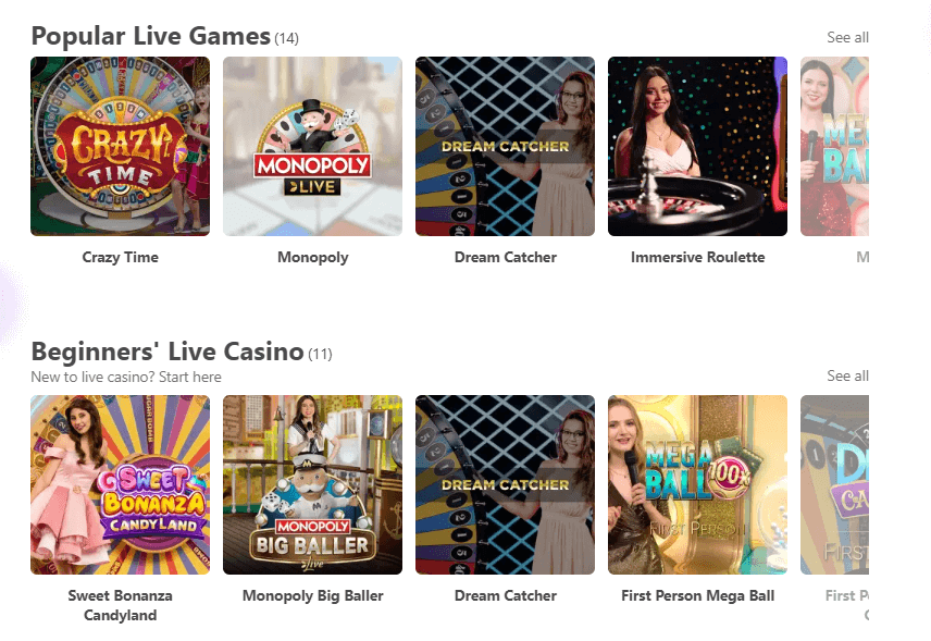 Dreamz Casino - Live Casino