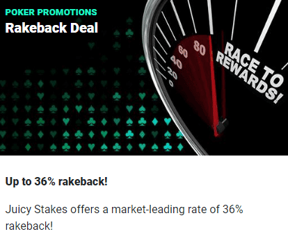 Rakeback Deal Promo by Juicy Stakes Poker