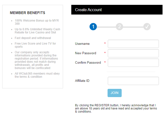 WClub365 Registration Process