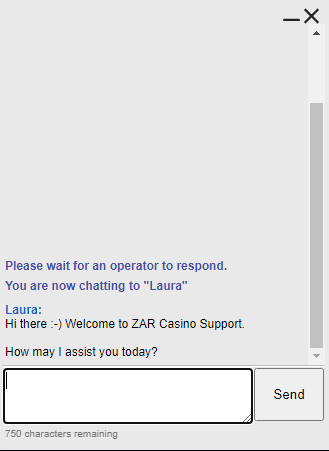 Zar Casino Live Chat Support