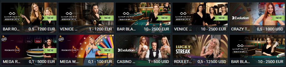 BetWinner Live Casino Games