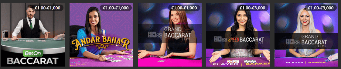 Jackpot.com Live Baccarat Games