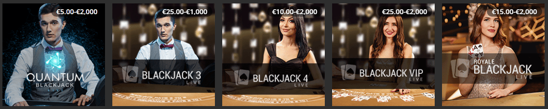 Jackpot.com Live Blackjack Games 