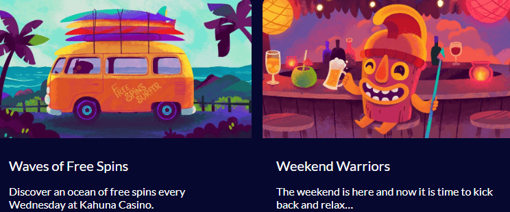 Kahuna Casino Free Spins & Weekend Offers