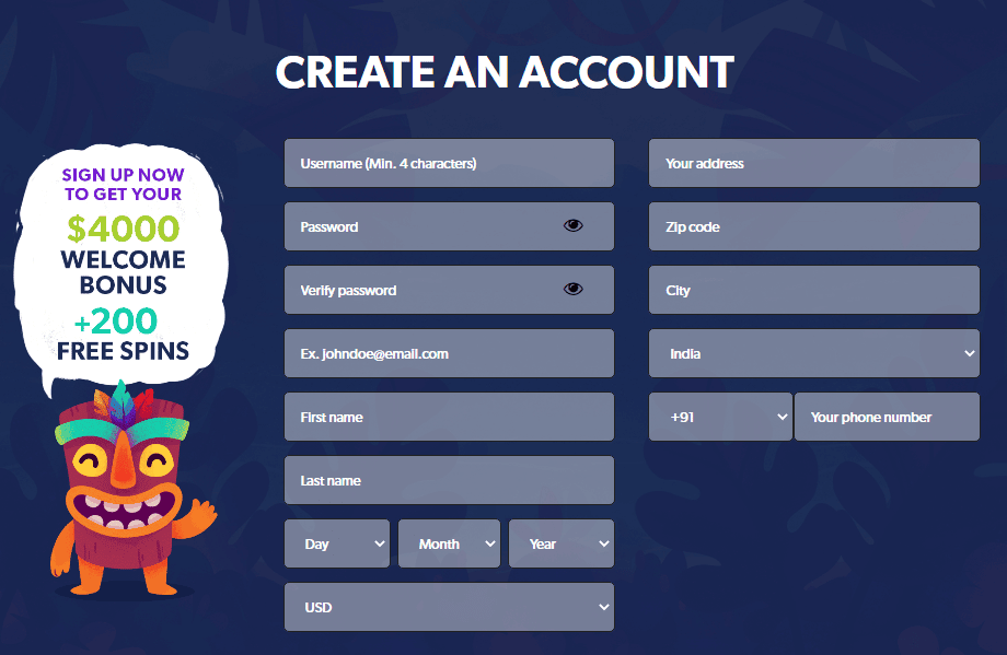 Kahuna Casino SignUp Process