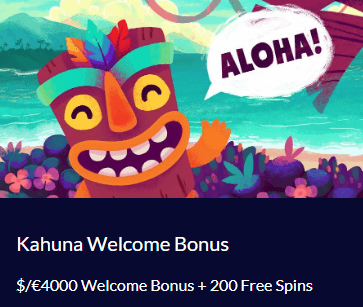 Kahuna Casino Welcome Bonus