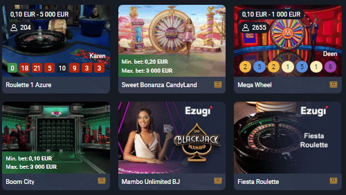 Frank Live Casino Games