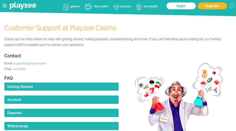 Playzee Casino Customer Support 