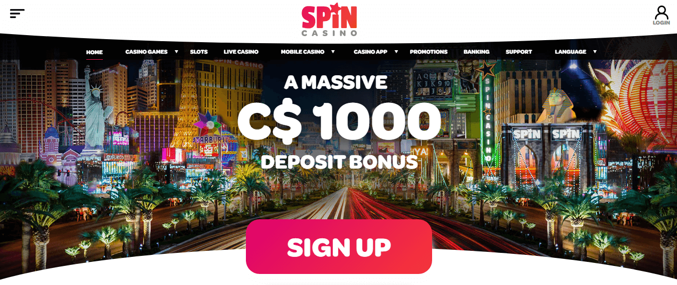 Spin Casino User Interface 