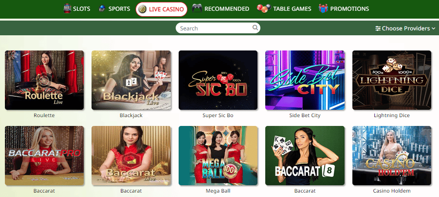 ChipStar Casino Live Casino Games