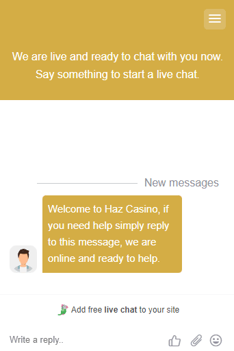 Haz Casino Live Chat Support