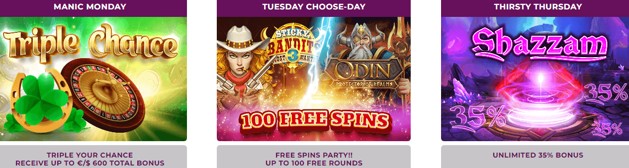 Magical Spin Casino Monday, Tuesday, & Thursday Offers