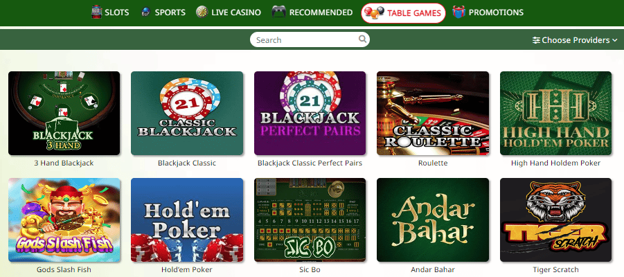 Table Games by ChipStar Casino