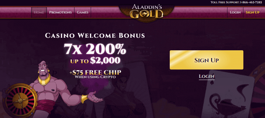 Aladdins Gold Casino- User Interface