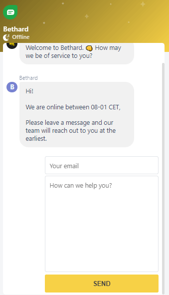 Bethard Customer Support