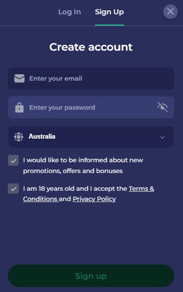 Bruno Casino Sign Up Process