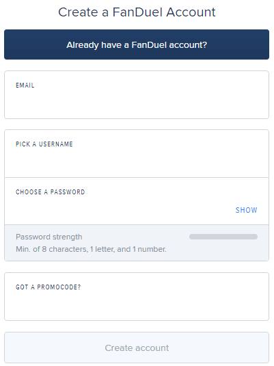 FanDuel Sign Up Process