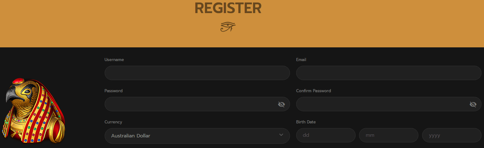 Horus Casino Sign Up Process