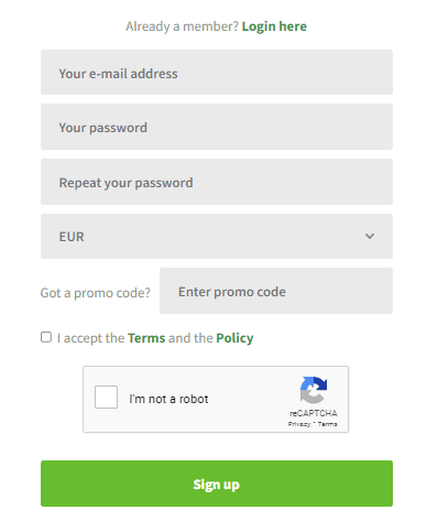 LottoPark Casino Sign Up Process