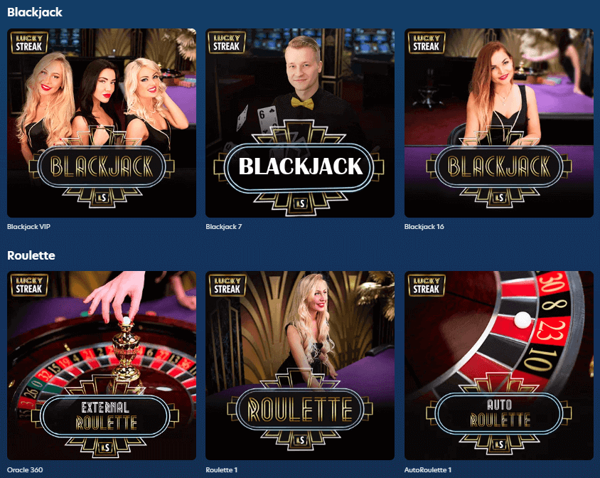 Lucky Dreams Live Casino Games