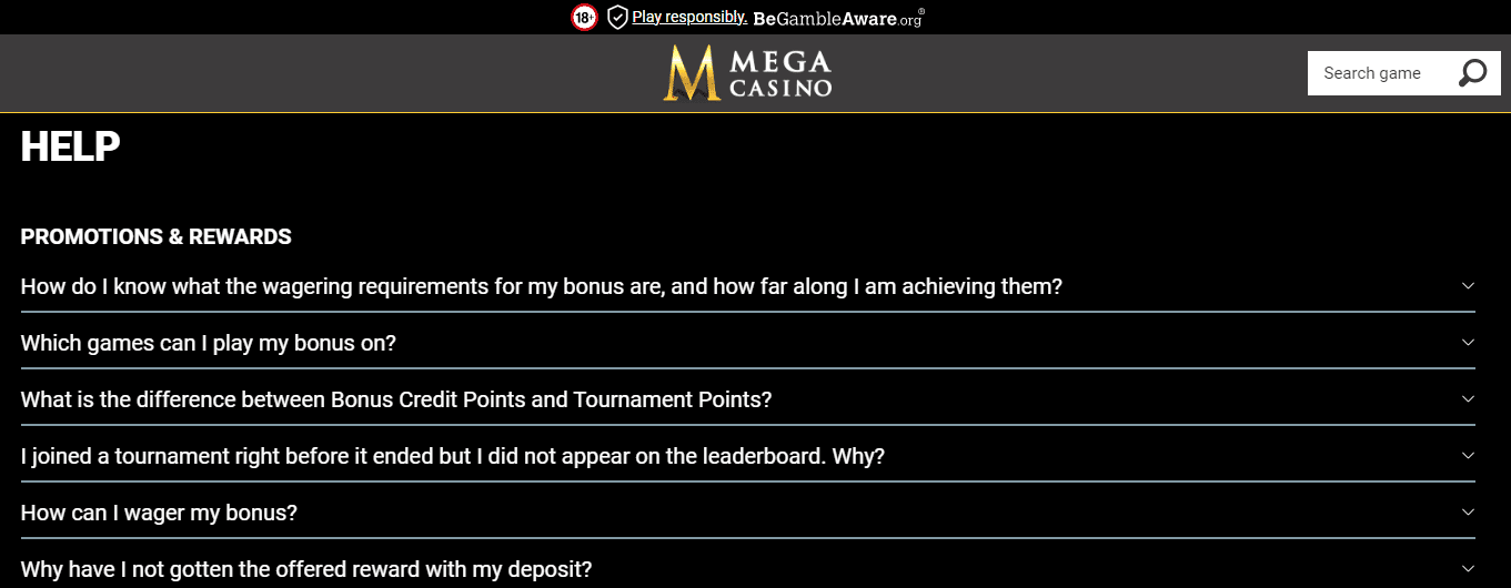 Mega Casino Help Center Support