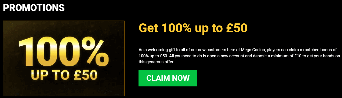 Mega Casino Welcome Bonus