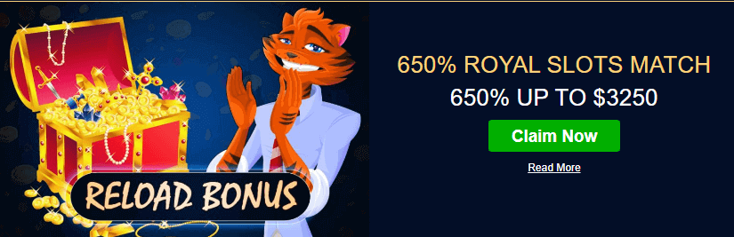 Royal Planet Casino 650% Royal Slots Match Bonus