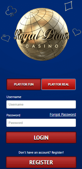 Royal Planet Casino Sign Up Process