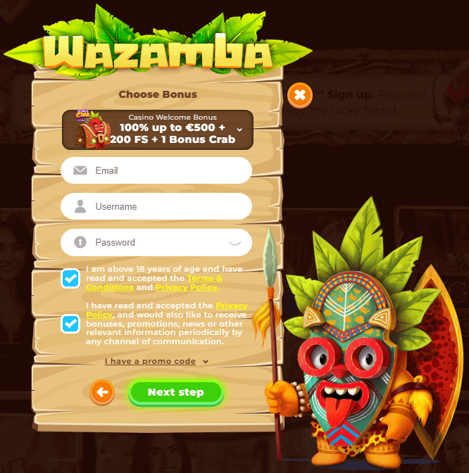 Wazamba Casino Sign Up Process