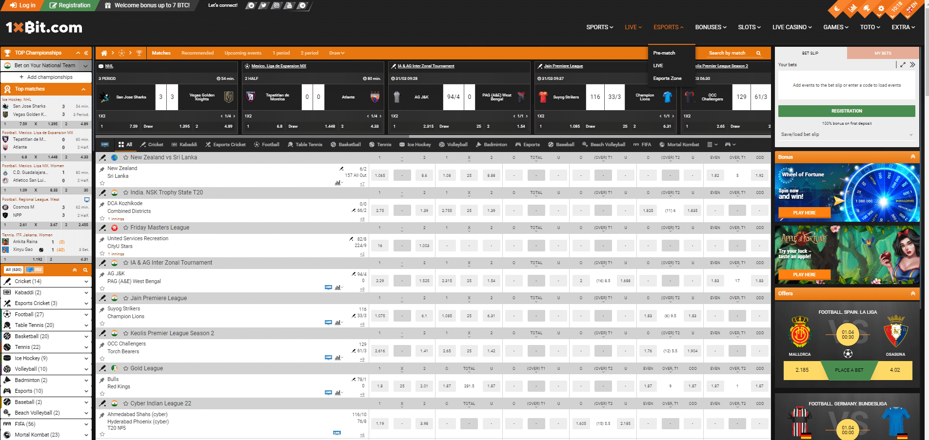 1xBit Sports Betting