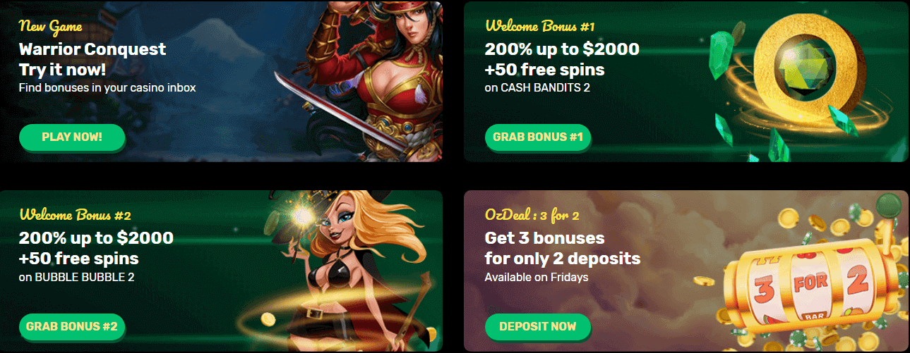 Ozwin Casino Welcome Bonuses