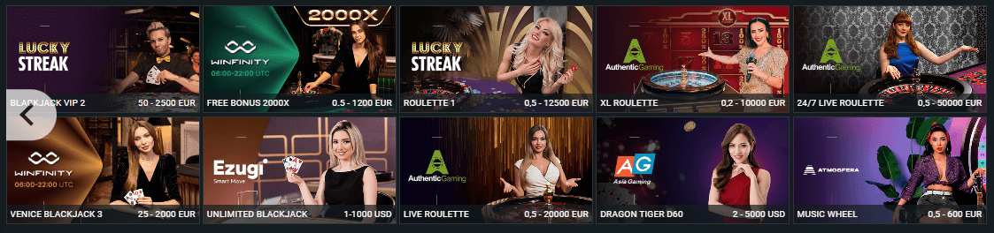 MELBet Live Casino Games