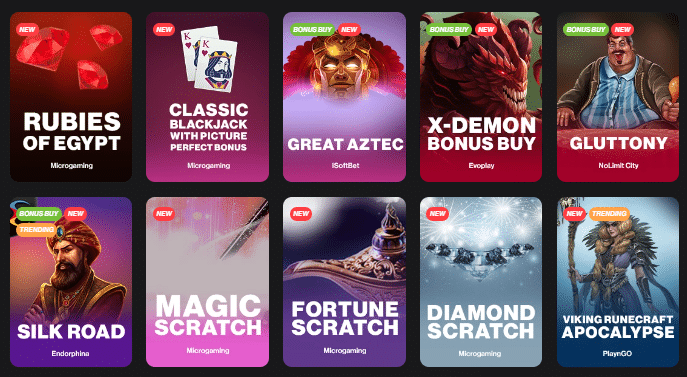 Games Offered by FortuneJack Casino