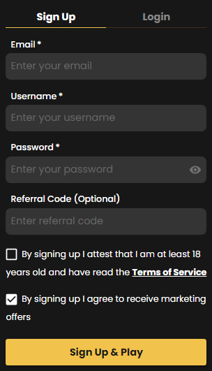 Lucky Block Sign-Up Process