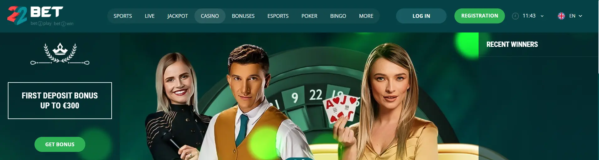 22Bet Bitcoin Cash Casino Site