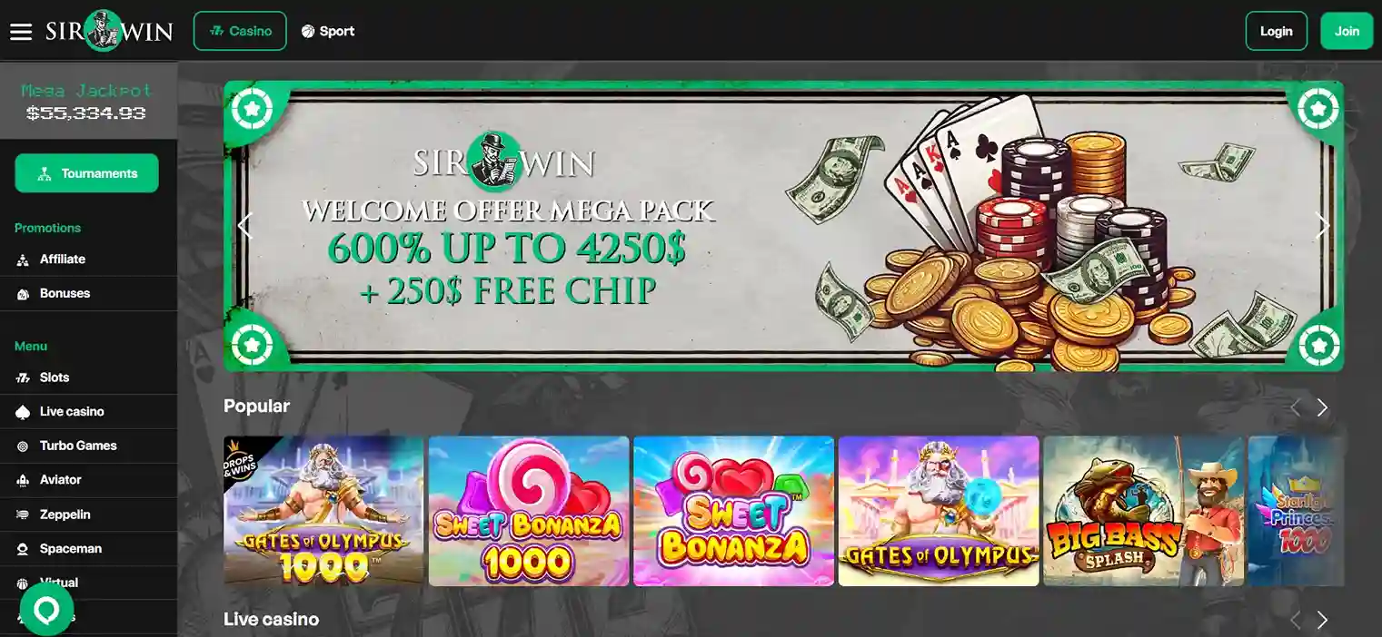 Sirwin Live Dealer Casinos