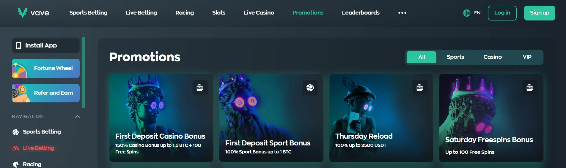 vave crypto casino no deposit bonus